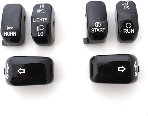 Handle Bar Switch Button Cover Cap Kit Fit for 1996-2017 Harley VRSC Sportster Dyna Softail Road King,6pcs (Chrome) in Kuwait