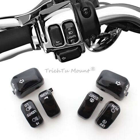 Handle Bar Switch Button Cover Cap Kit Fit for 1996-2017 Harley VRSC Sportster Dyna Softail Road King,6pcs (Chrome) in Kuwait