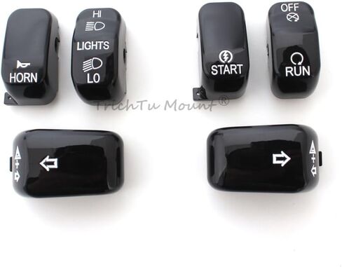 Handle Bar Switch Button Cover Cap Kit Fit for 1996-2017 Harley VRSC Sportster Dyna Softail Road King,6pcs (Chrome) in Kuwait