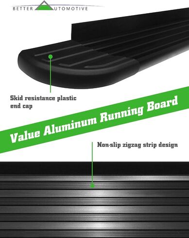 6" Wide Black Running Boards Fit 2011-2021 Jeep Grand Cherokee (Include 22 WK & Exclude Limited X/High Altitude/ Summit/SRT/SRT8/ Trackhawk/ Trailhawk/L Model) Value Aluminum in Saudi Arabia