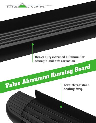 6" Wide Black Running Boards Fit 2011-2021 Jeep Grand Cherokee (Include 22 WK & Exclude Limited X/High Altitude/ Summit/SRT/SRT8/ Trackhawk/ Trailhawk/L Model) Value Aluminum in Saudi Arabia