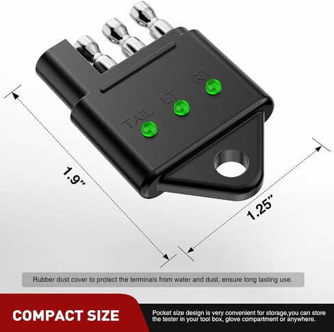 Nilight 4 Way Flat Trailer Wiring Circuit Tester Male End Wire 4 Pin Test with Bright Light Indicator for Turn Signal Brake Tail Lights Trouble Shooting in Saudi Arabia