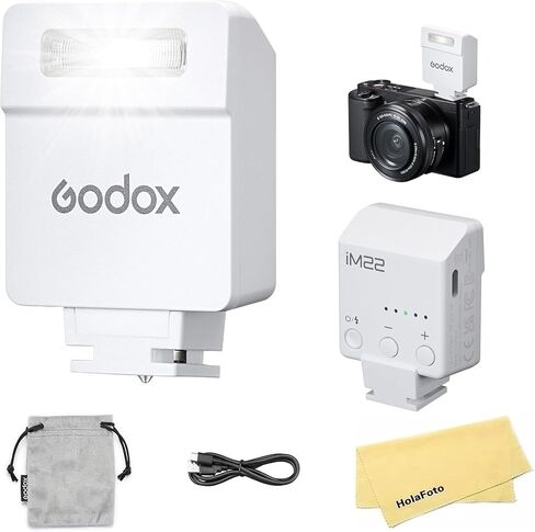 Godox IM22 Mini Camera Flash Ultra-Proportable Camera Flash for Canon Sony Nikon Fuji Panasonic Olympus Pentax ، 3S Recycling Recycling ، إخراج قابل للتعديل 5 مستويات ، 470 مللي أمبير في الساعة بطارية سريعة in Kuwait