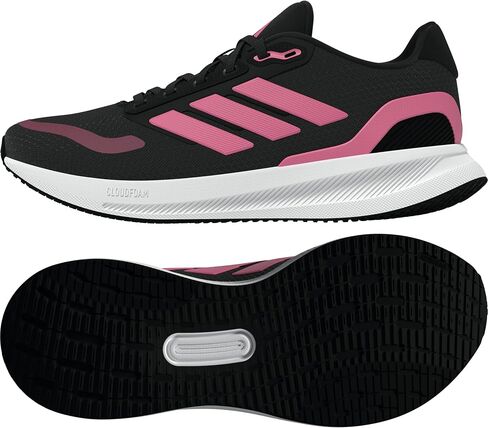 adidas Women's Run Falcon 5 Sneaker, White/Grey Strata/Black, 9 in Saudi Arabia