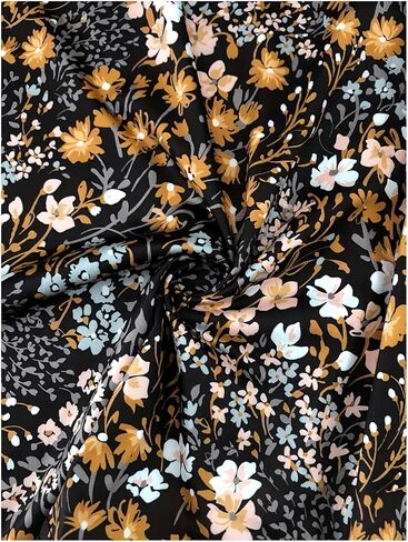 GORGLITTER المرأة حجم كبير الأزهار بوهو تنورة ماكسي مرونة عالية الخصر كشكش ألف خط Flowy عصر النهضة التنانير in Kuwait