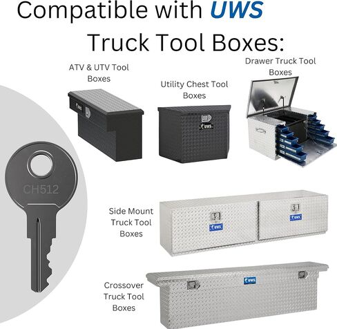 CH510 Replacement Key for Truck Tool Boxes and RV Compartments Marked CH-510-1 Robby’s Cloud Keychain Included (1-Pack) - Key Color May Vary in Kuwait