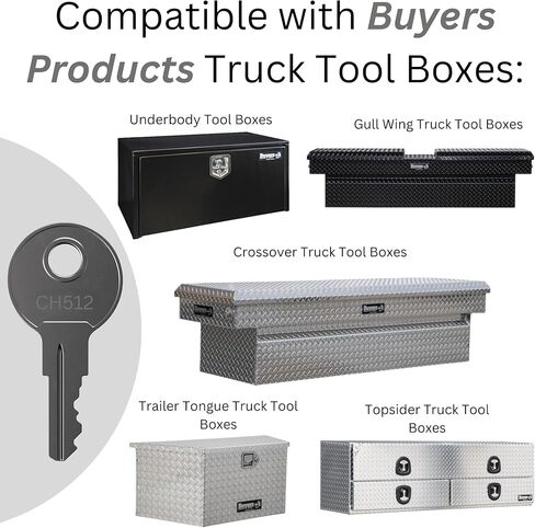 CH510 Replacement Key for Truck Tool Boxes and RV Compartments Marked CH-510-1 Robby’s Cloud Keychain Included (1-Pack) - Key Color May Vary in Kuwait