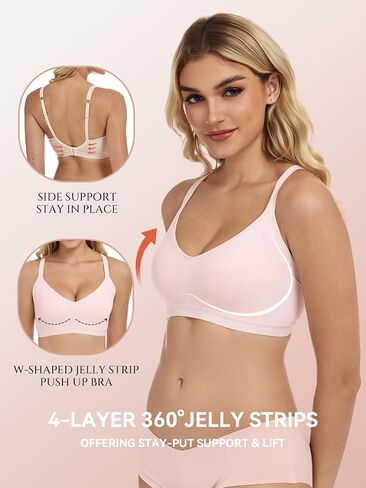 Air Curvey Womens Wireless Bras Seamless Buttery Soft Bra Push Up Bralettes No Underwire Bras Full Coverage Everyday Bra in Saudi Arabia