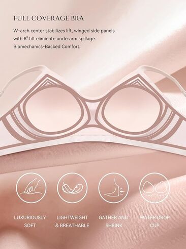 Air Curvey Womens Wireless Bras Seamless Buttery Soft Bra Push Up Bralettes No Underwire Bras Full Coverage Everyday Bra in Saudi Arabia
