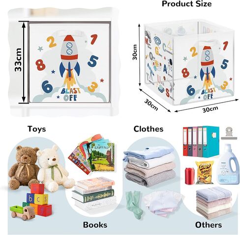 Clastyle Learning Education Kid Storage Basket Set Rainbow Inspiration Words Foldable Closet Clothes Organizer Nursery Toddler Toy Bin BoyGirl Book Shelf Basket in Kuwait