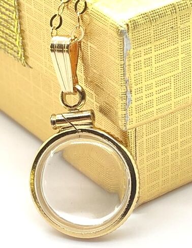14k Gold Filled Empty 12.5 mm Lucite Handmade Shaker Locket, FREE SCREWDRIVER and Gift Box INCLUDED, Keepsake Pendant waiting for your small treasures (Add 18" gold filled cable chain) in Saudi Arabia