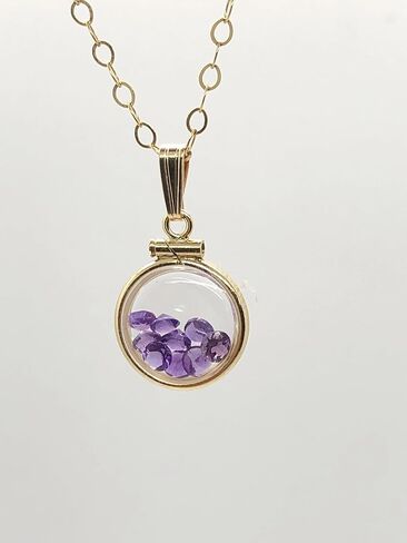 14k Gold Filled Empty 12.5 mm Lucite Handmade Shaker Locket, FREE SCREWDRIVER and Gift Box INCLUDED, Keepsake Pendant waiting for your small treasures (Add 18" gold filled cable chain) in Saudi Arabia