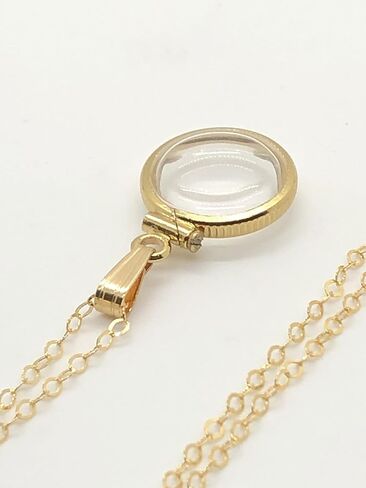 14k Gold Filled Empty 12.5 mm Lucite Handmade Shaker Locket, FREE SCREWDRIVER and Gift Box INCLUDED, Keepsake Pendant waiting for your small treasures (Add 18" gold filled cable chain) in Saudi Arabia