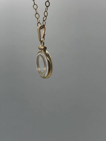 14k Gold Filled Empty 12.5 mm Lucite Handmade Shaker Locket, FREE SCREWDRIVER and Gift Box INCLUDED, Keepsake Pendant waiting for your small treasures (Add 18" gold filled cable chain) in Saudi Arabia