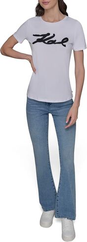 Karl Lagerfeld Women's Soft Everyday Logo Casual T-Shirt in Saudi Arabia