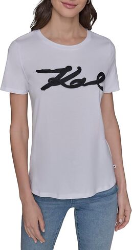Karl Lagerfeld Women's Soft Everyday Logo Casual T-Shirt in Saudi Arabia