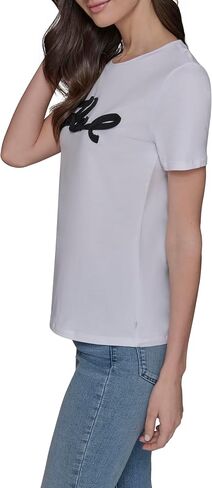 Karl Lagerfeld Women's Soft Everyday Logo Casual T-Shirt in Saudi Arabia