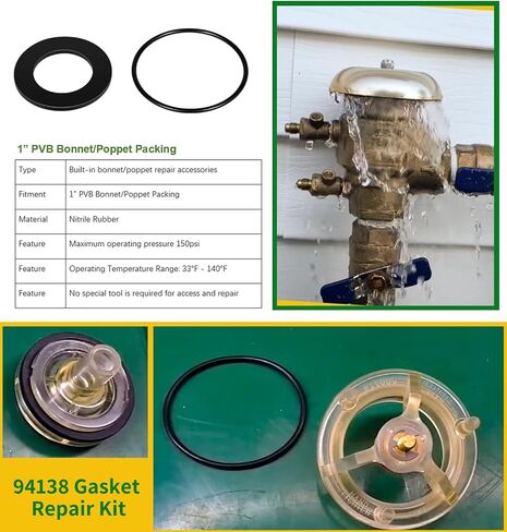 for Febco 765-1 Repair Kit, Replacement Bonnet and Poppet Rubber Gaskets, 94138 Gaskets Kit for Febco 765 and Blue Heron Pressure Vacuum Breaker in Saudi Arabia