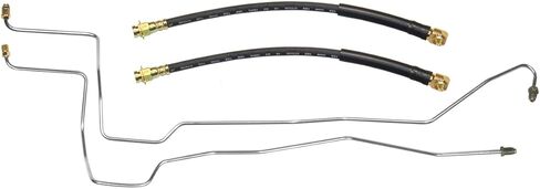 Inline Tube Compatible with 2002-04 Dodge Dakota Four Wheel Disc ABS Rear Axle Brake Lines (w/Flex Hose) 2pc Stainless in Saudi Arabia