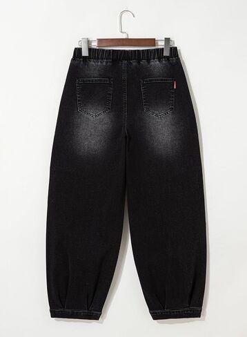 Sidefeel Barrel Jeans for Women Trendy Wide Leg High Waisted Cropped Baggy Relax Fit Stretch Pocketed Denim Ankle Pants in Saudi Arabia