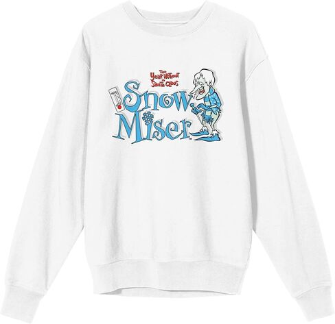 Bioworld The Year Without Santa Claus Snow Miser Character Women's White Crew Neck Sweatshirt in Saudi Arabia