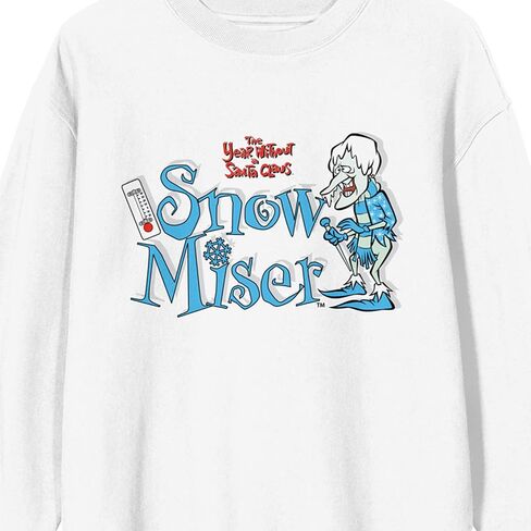 Bioworld The Year Without Santa Claus Snow Miser Character Women's White Crew Neck Sweatshirt in Saudi Arabia
