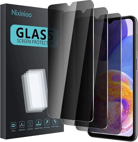 3 عبوات من واقي شاشة الخصوصية لهاتف Samsung Galaxy A23 4G/5G مع 3 قطع من واقي عدسة الكاميرا، زجاج مقوى مضاد للتجسس صلابة 9H، واقي أسود مضاد للتجسس، مضاد للخدش، خالي من الفقاعات in Kuwait