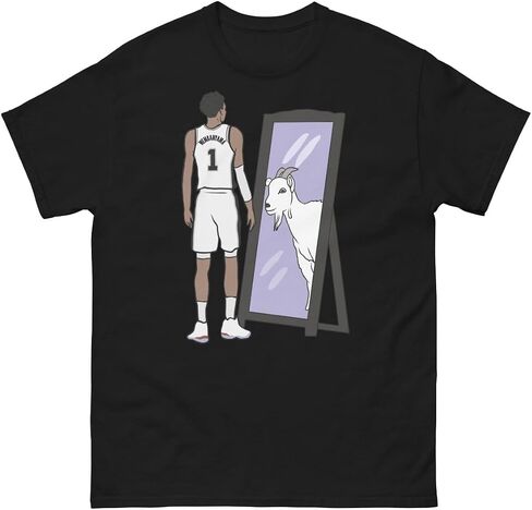 Generic Victor Wembanyama Mirror GOAT San Antonio Basketball T-Shirt in Saudi Arabia