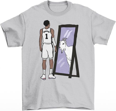 Generic Victor Wembanyama Mirror GOAT San Antonio Basketball T-Shirt in Saudi Arabia