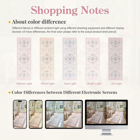 سجادة LIVEBOX زهرية - 2.5 × 8 سجادة عداء زهرية غير قابلة للانزلاق وقابلة للغسل، سجادة ميدالية بنمط طباعة عتيقة رفيعة للغاية وناعمة منخفضة الوبر للمطبخ والغسيل وغرفة نوم الحمام (أزرق فاتح) in Kuwait