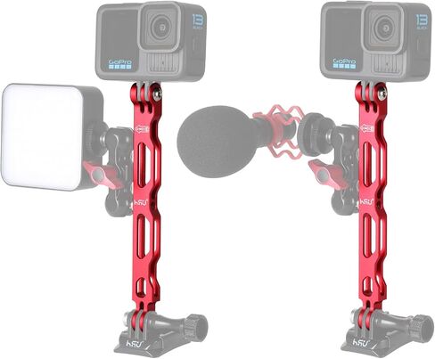 ذراع تمديد HSU لـ GoPro، ذراع تثبيت على خوذة من الألومنيوم لـ GoPro Hero 13/12/11/10/9/8/7/6/5 أسود، DJI Osmo Action والمزيد (6.5 بوصة) in Saudi Arabia