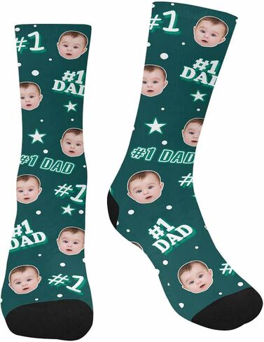 Custom Face Socks with Picture, Personalized Customized Funny Sock for Men Dad Family Father's Day in Saudi Arabia