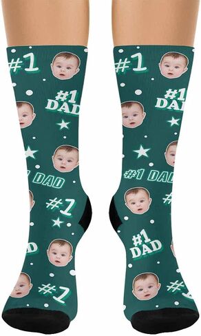 Custom Face Socks with Picture, Personalized Customized Funny Sock for Men Dad Family Father's Day in Saudi Arabia