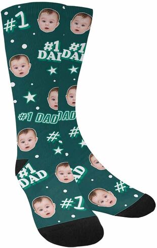 Custom Face Socks with Picture, Personalized Customized Funny Sock for Men Dad Family Father's Day in Saudi Arabia