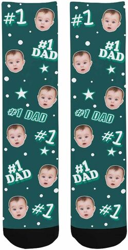 Custom Face Socks with Picture, Personalized Customized Funny Sock for Men Dad Family Father's Day in Saudi Arabia