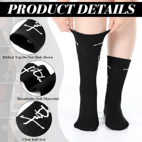 6 Pairs Christian Faith Socks Inspirational Religious Crew Socks for Men Women Youth Catholic Saint God Christmas Presents in Saudi Arabia