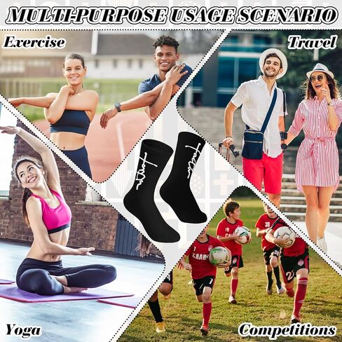 6 Pairs Christian Faith Socks Inspirational Religious Crew Socks for Men Women Youth Catholic Saint God Christmas Presents in Saudi Arabia