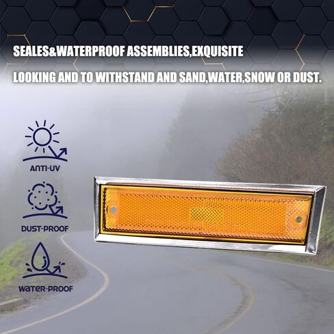 PIT66 Amber Fender Side Marker Light Turn Signal Blinker Lamp Compatible with 1987-1991 Chevy/1981-1991 Replacement for GMC 915558 GM2551107#915557 GM2550115 Front Driver & Passenger Side in Saudi Arabia