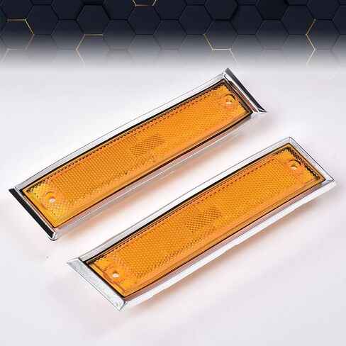 PIT66 Amber Fender Side Marker Light Turn Signal Blinker Lamp Compatible with 1987-1991 Chevy/1981-1991 Replacement for GMC 915558 GM2551107#915557 GM2550115 Front Driver & Passenger Side in Saudi Arabia