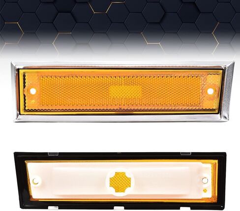 PIT66 Amber Fender Side Marker Light Turn Signal Blinker Lamp Compatible with 1987-1991 Chevy/1981-1991 Replacement for GMC 915558 GM2551107#915557 GM2550115 Front Driver & Passenger Side in Saudi Arabia