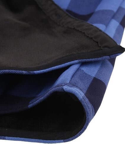 Mens Flannel Plaid Coral Fleece Lined Hooded Shirt Jacket Casual Long Sleeve Button Down Hoodie with Pockets in Saudi Arabia