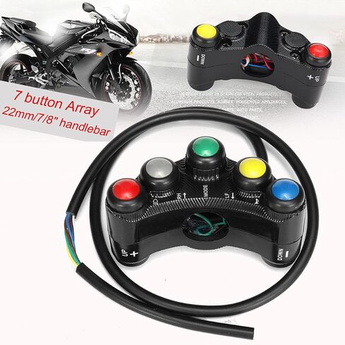 Aluminum Alloy 7/8" Motorcycle Race Bike Handlebar Switches Assembly 7 Button Array in Saudi Arabia