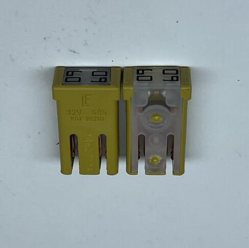 PartsTwins متوافقة مع Littelfuse 0695060 مشقوق MCASE Fuse، نمط خرطوشة، 32 VDC، 60Amp، اللون الأصفر - حزمة من 5 in Saudi Arabia