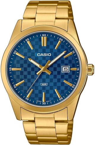 Casio MTP-VD03G-2A Men's Standard Gold Tone Stanless Steel Blue Dial 3-Hand Analog Watch in Saudi Arabia