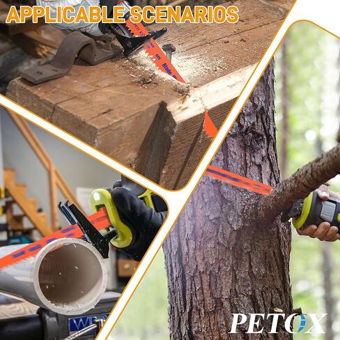 40-Piece Reciprocating Saw Blades Set, Metal Wood Plastic cutting Saw Blades with Organizer Pouch, fit DeWalt Bosch Makita Milwaukee Porter-Cable Ryobi Ridgid Black&Decker Skil Craftsman Sawsall in Kuwait