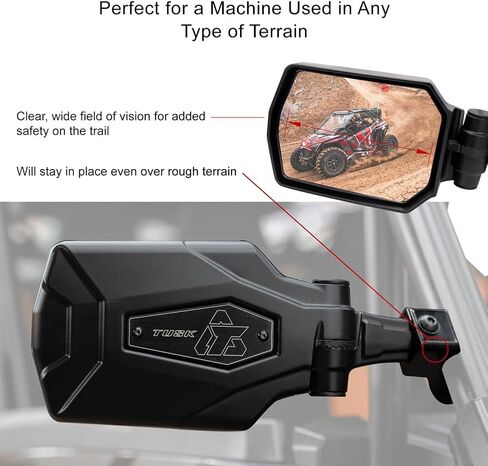 Tusk Pivot Folding Mirror Kit Compatible with POLARIS RZR XP 1000 2024-2025 Open Roll Cage Clamps 1 3/4-1 7/8 in Saudi Arabia