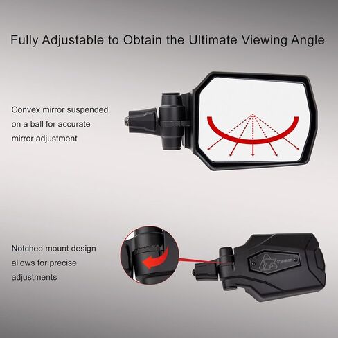 Tusk Pivot Folding Mirror Kit Compatible with POLARIS RZR XP 1000 2024-2025 Open Roll Cage Clamps 1 3/4-1 7/8 in Saudi Arabia