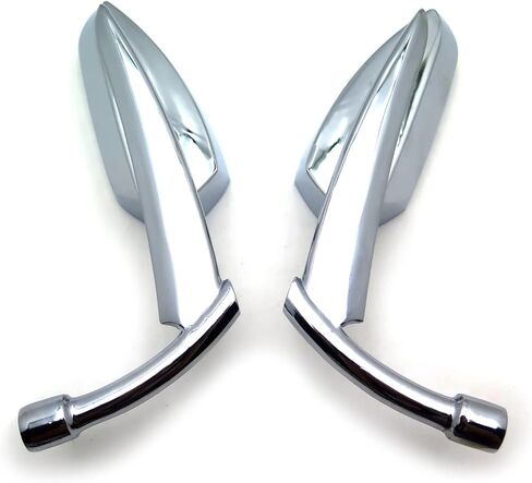 Motorcycle Rearview Mirror Replacement Parts Diamond Flame Stem Mirrors Accessories Compatible with Harley Davidson/Yamaha Mirrors or Metric Bike Universal with 8mm or 10mm Screw, Chrome in Kuwait
