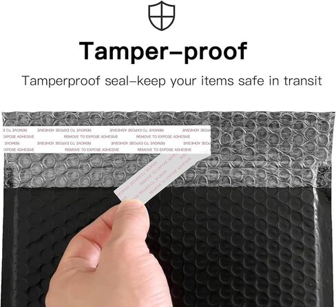 أكياس بريد فقاعية بولي 4x8 100 عبوة قابلة للاستخدام مقاس 4x7 بوصة سوداء مقاومة للماء ذاتية الغلق لاصقة للشحن، مغلفات مبطنة للشحن والبريد ومستلزمات الأعمال الصغيرة. in Kuwait