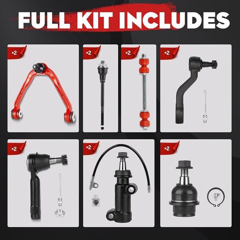 13pc 4WD Front Upper Control Arms w/Ball Joints Polyurethane Bushing Suspension Kit for Chevy Avalanche Suburban Silverado Tahoe GMC Sierra 1500 Yukon Cadillac Escalade EXT ESV in Saudi Arabia